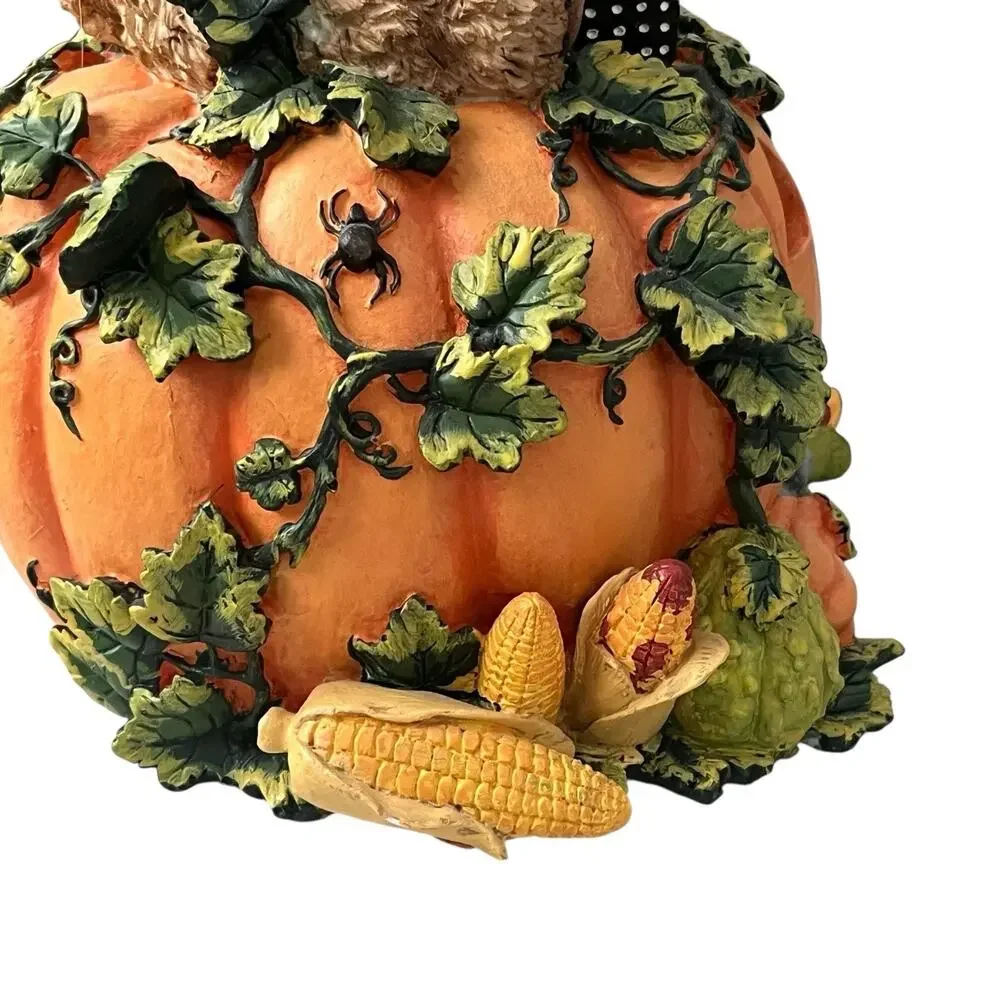 Vintage Gloria Jeans Exclusive Halloween Light Up Pumpkin Cat WORKS Fall Harvest